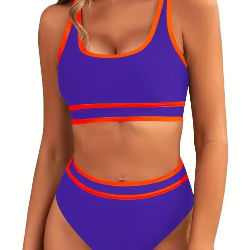 

High-Waist Sexy Bikini Set Women's Slim-Fit Pure Color Cross-Border New Sle Base Pants Other Material 00% Spring 2026