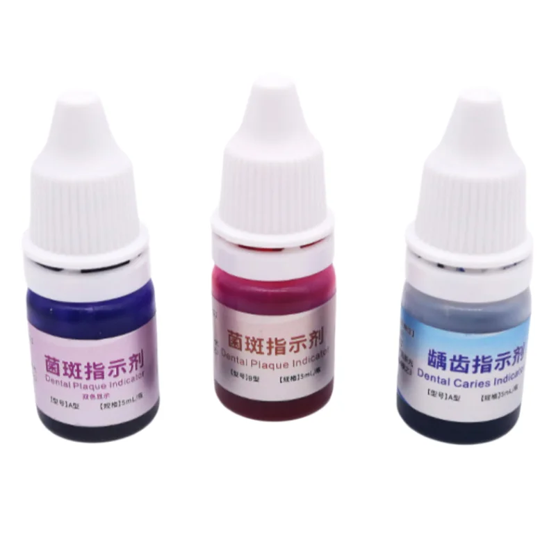 

5ML Dental Oral Plaque Caries Indicator Single Dual Color Options for Home & Clinic Use Clear Visualization for Dental Hygiene