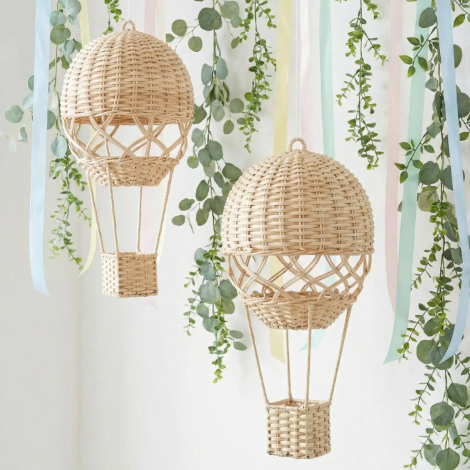 Woven Hot Air Balloon Natural Beige Rattan Hot Air Balloon Indoor