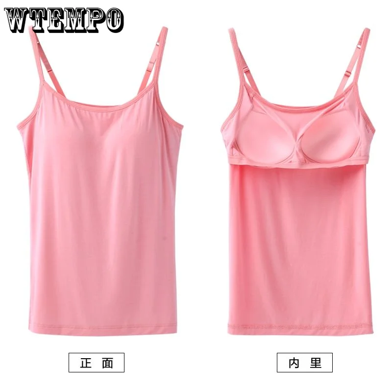 Women\'s Sexy Summer Camisole Adjustable Padded Bra Comfortable Tanks Soft Girl Ladies Camis Cropped Vest