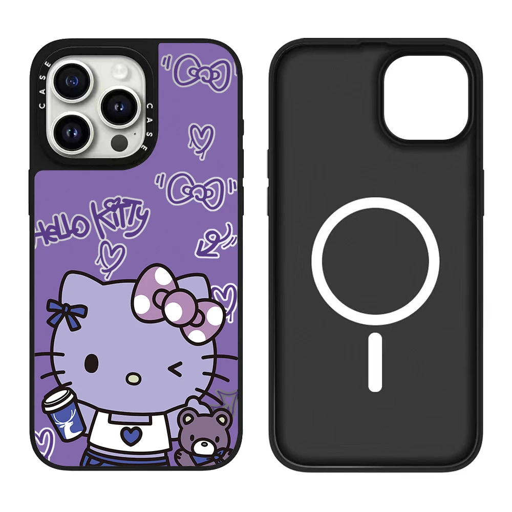 Cute Cartoon Sanrio Hello Kitty Magnetic For Magsafe Wireless Charging Phone Case For iphone 17 16 15 14 Pro Max 13 Cover