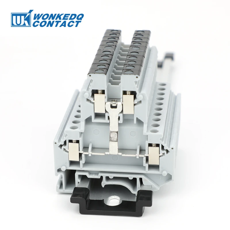 UKK 5-PV 2 Levels Equipotential Bonder 4-Connductor 4mm UK Screw Wire Electrical Connector DIN Rail Terminal Block UKK5-PV