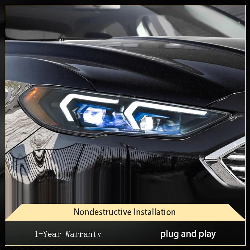 Headlight Styling FOR Ford Mondeo 2017-2021 Front Projector Lens DRL Modified Head Lamp LED Bulb Car Stuff Auto Mobile Accessory