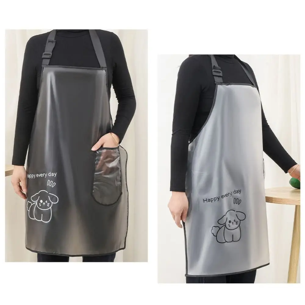 

New TPU Kitchen Apron Sleeveless Oil Resistant Waterproof Bibs Cleaner Wipeable Baking Accessories Oilproof Aprons