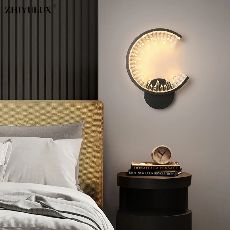 

Dimming Creative Gold Black New Modern LED Wall Lights Living Study Room Bedroom Bedside Aisle Hallway Hall Lamp Indoor Lighting