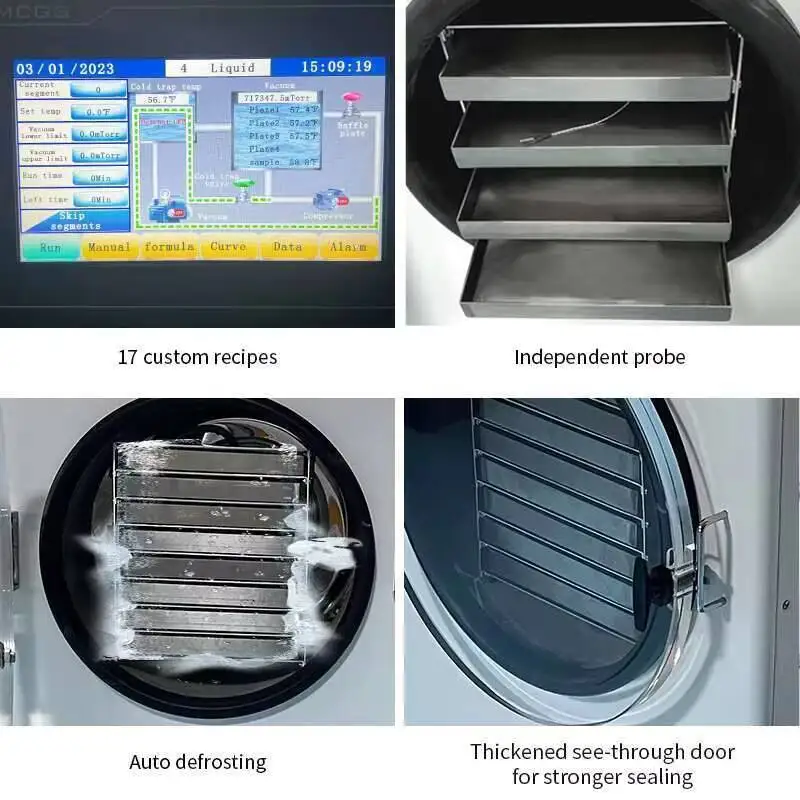 جديد مخصص 8 صواني 8 كجم 10 كجم مجفف تجميد الفراغ التجاري لأغذية الفاكهة الصناعية