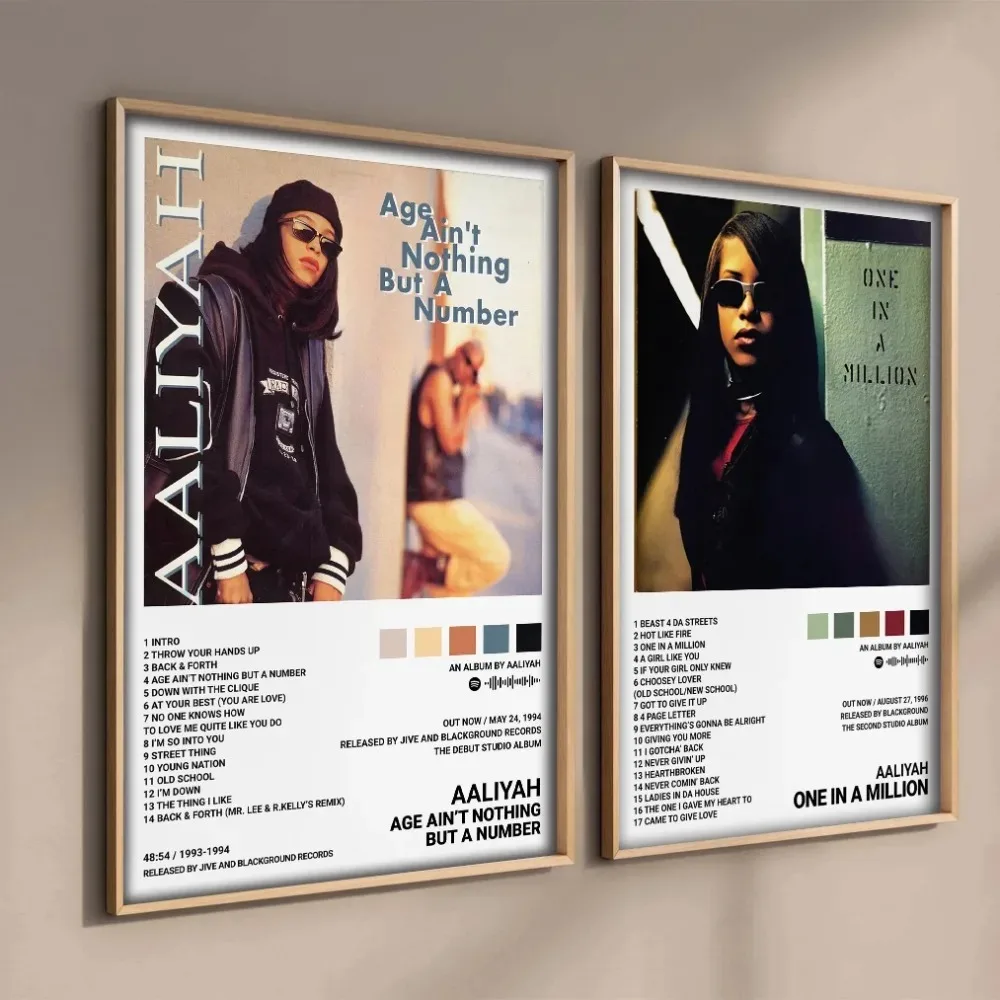 Canvas Painting American Singer Aaliyah Music Album Cover One in A Million Canvas Painting  Posters for Room Wall Art Home