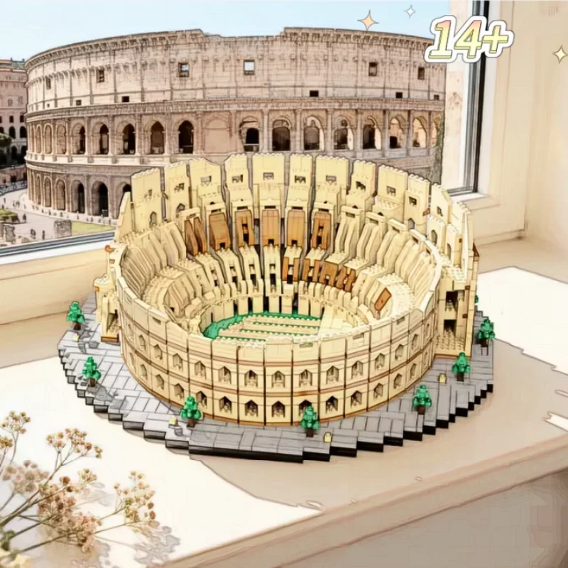 Collector Edition Italy Colosseum Historic Landmarks Architectural 9036pcs In Stock Building Blocks Display Models Holiday Gifts