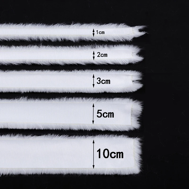 1m Faux Rabbit Fur Apparel Sewing Fluffy Trim Trimming Fabric for Artificial Fur Strips Cuffs DIY Accessory Garment Decoration