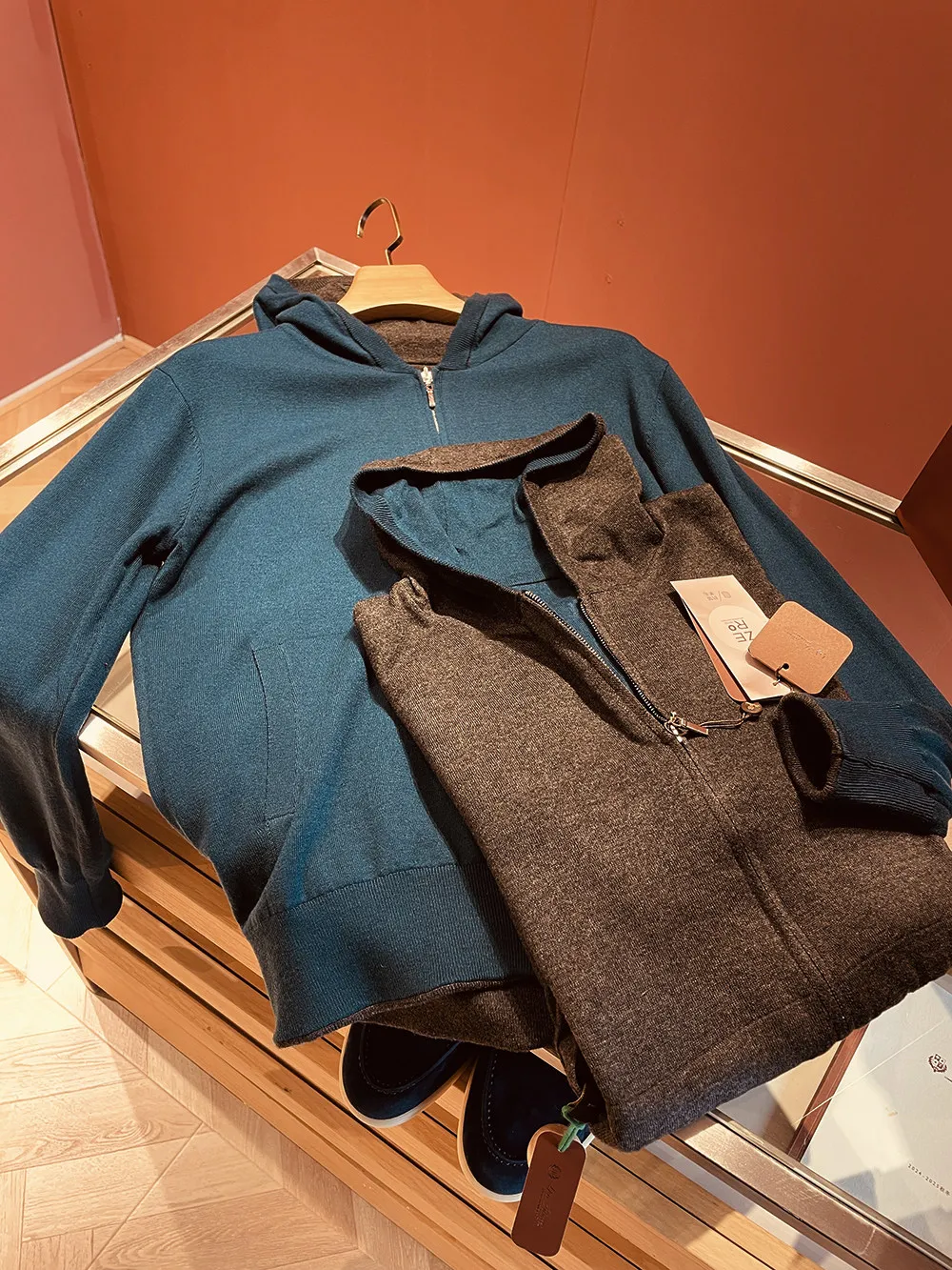 

Men's Knitted Wool Blend Hooded Double-Sided Wear Cardigan Coat Faionable Urban Sle Long Sve Zipper Closure Color