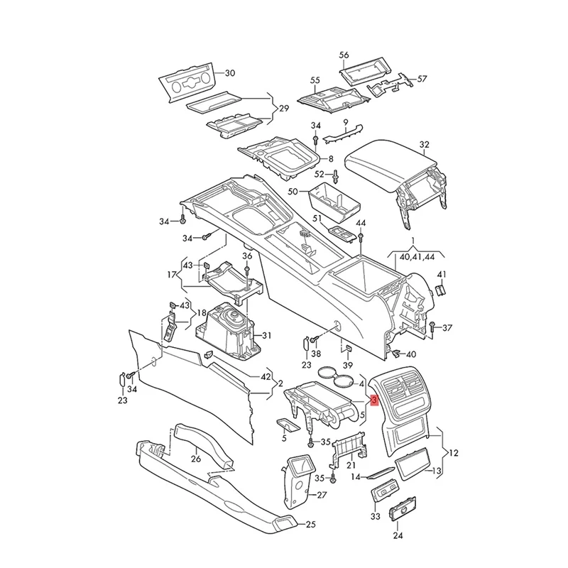 3g0 862 531a Middenconsole Bekerhouder Schuifrolgordijn Voor Vw Cc Passat B8 2015-2024 Drinkhouder Gordijn 3g0862531a