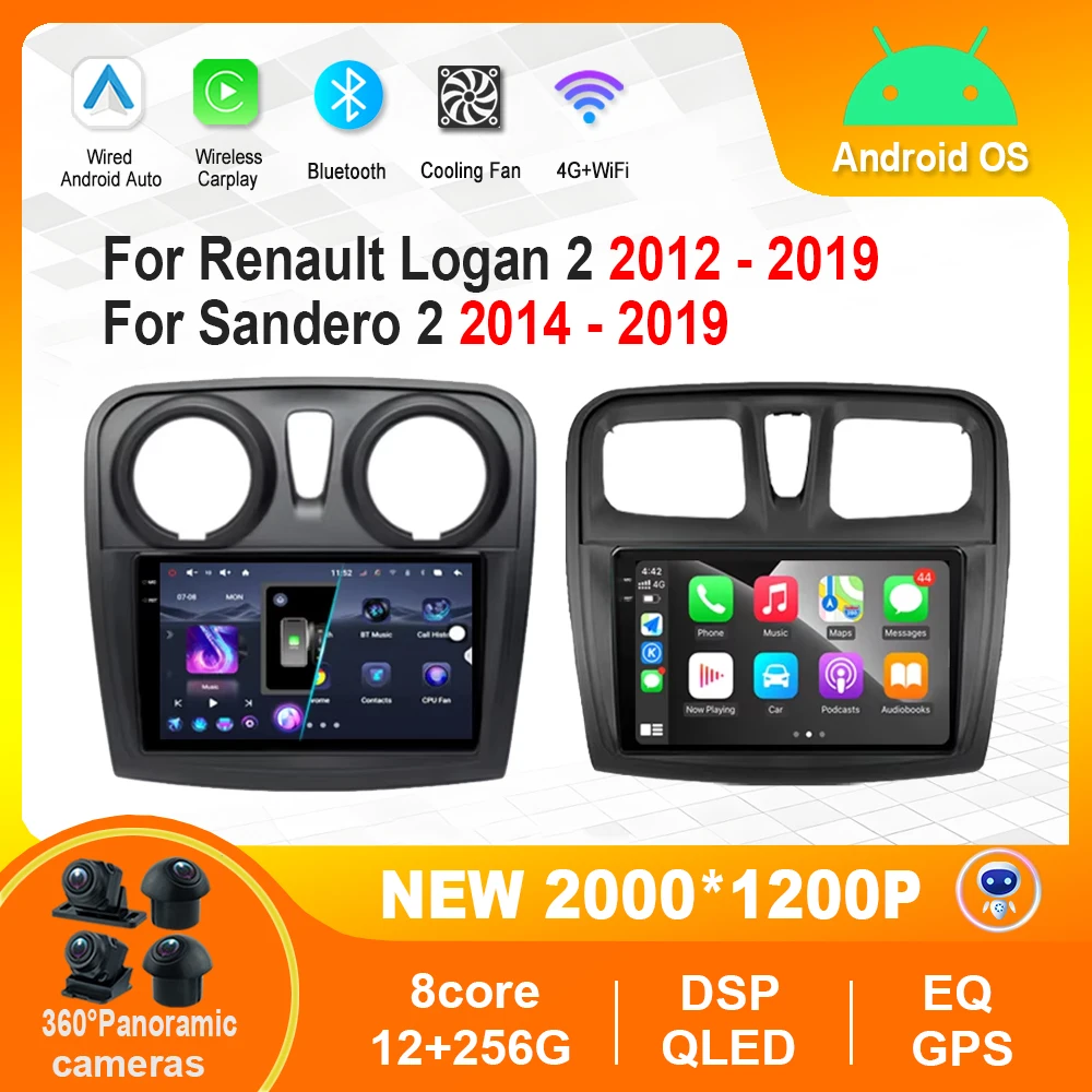 

Car Radio Video Player DSP Stereo Android System 4G BT WiFi GPS Navi 9 '' for Renault Logan 2 2012 - 2019 Sandero 2 2014 - 2019