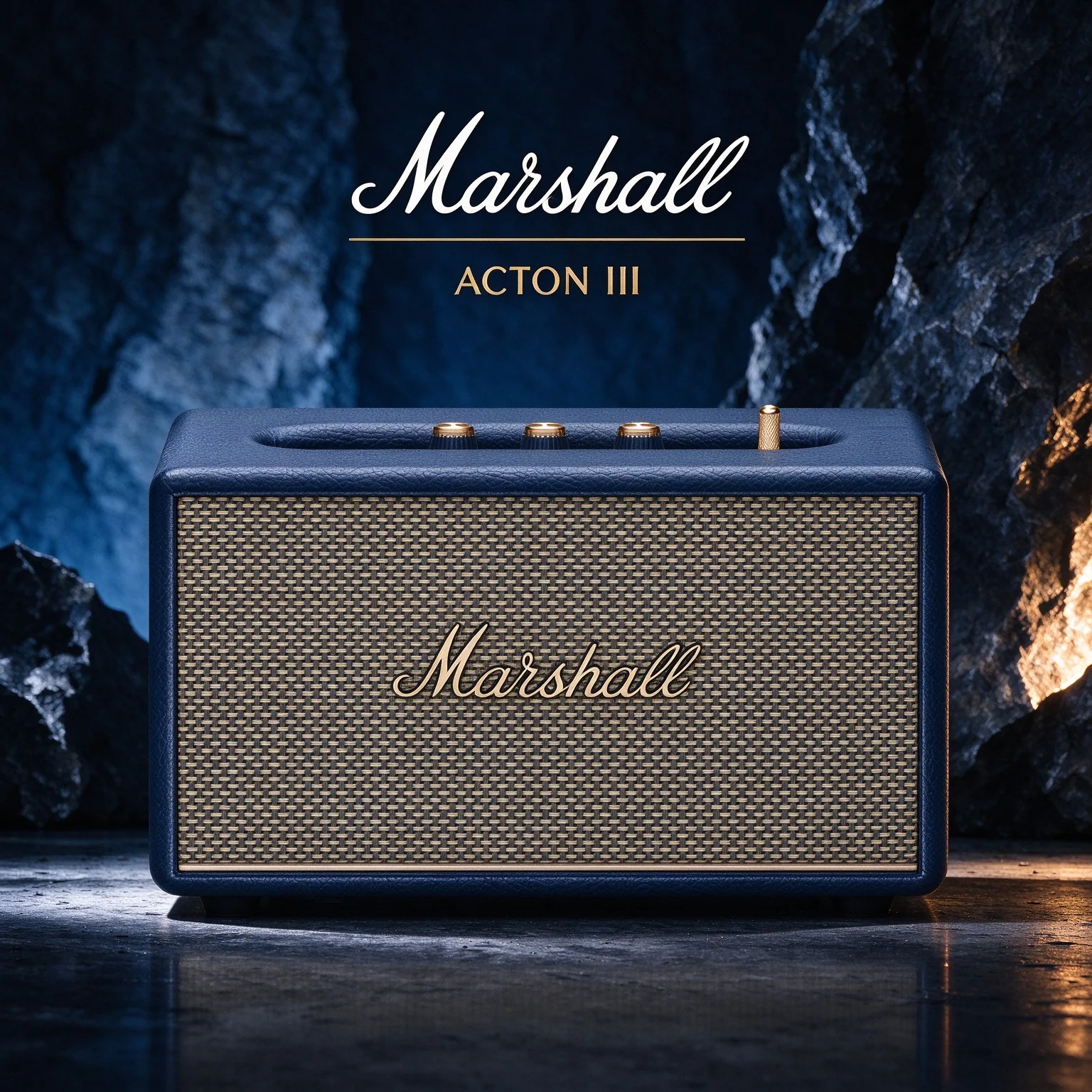 Marshall Acton III Bedroom Bluetooth Speaker, Dynamic Loudness Auto Tone Adjust, Retro Guitar Amplifier Look, Stereo Sound