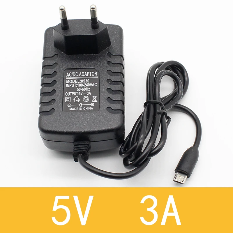 1pcs 100-240V AC to DC Power Adapter Supply Charger adapter 5V 12V 1A 2A 0.5A EU Plug 5.5mm x 2.5mm/5v3aDC Plug Micro USB