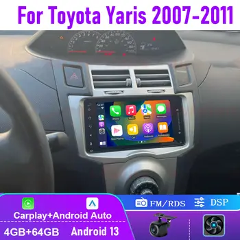 4+64GB pro Toyota Yaris 2007-2011 dvojitý DIN Apple Carplay Android 13 bezdrátové autorádio FM Wifi 10 nejlepší prodej Rádio s Androidem pro Toyota Yaris - №4