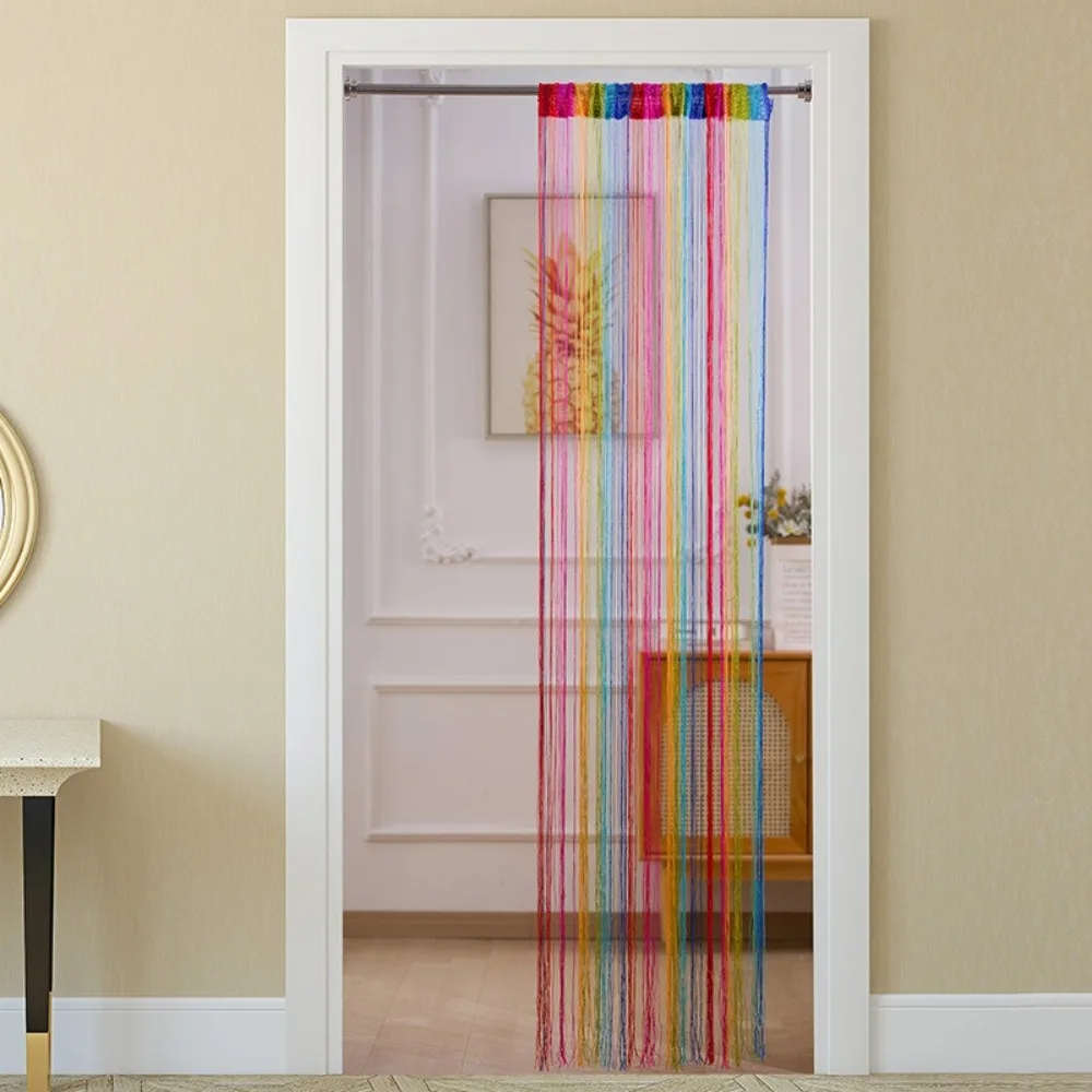 200*100cm Thread Door Curtains Colorful Low-elastic yarn Divider Blind Curtain Screen Ribbon String Panel Tassel Curtain