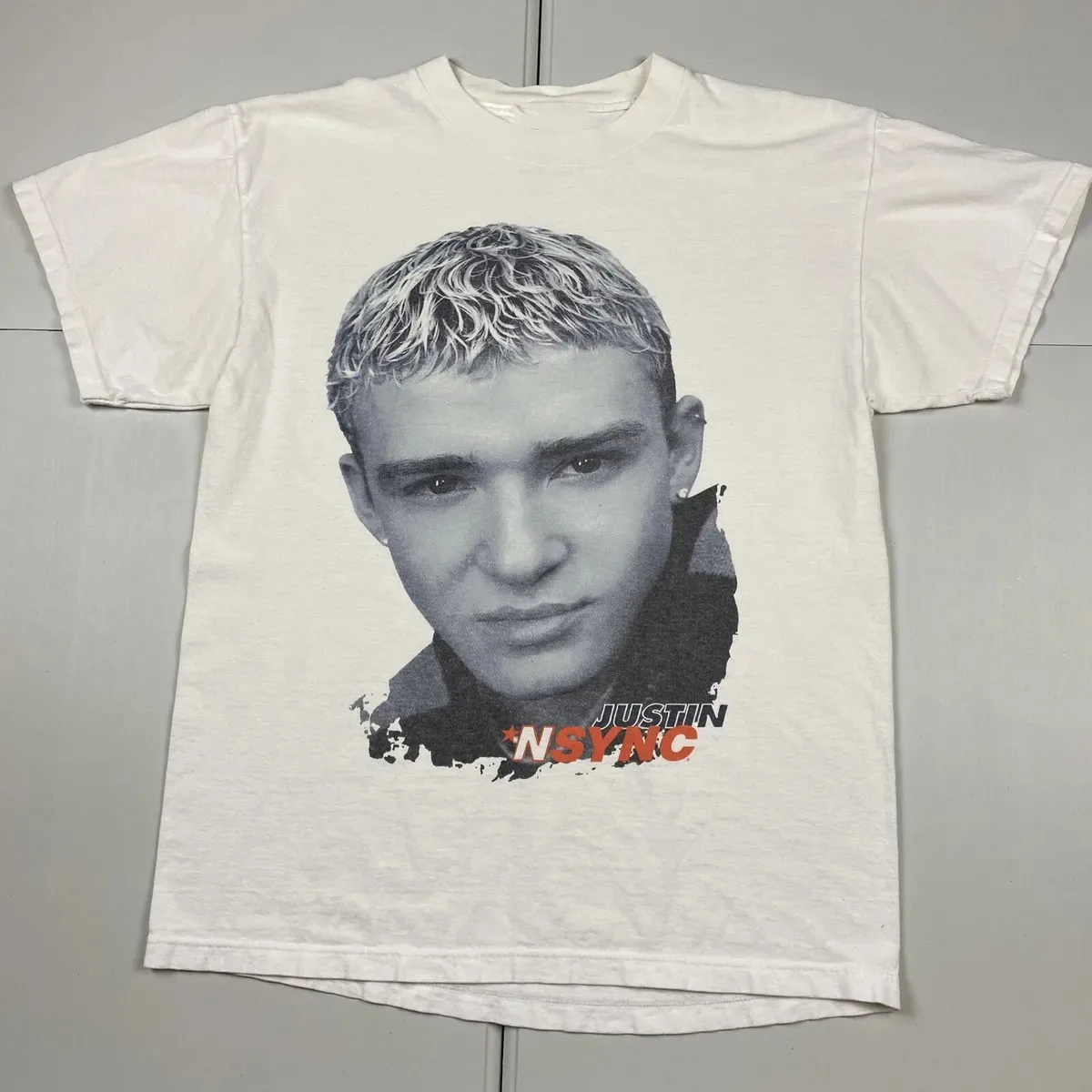 

NSYNC Justin Timberlake Short Sleeve White all Size Gift Cotton T-Shirt