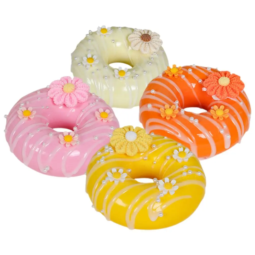 

4 PCS Simulated Donut Decoration Fake Donuts Pretend Simulation Bread Props Photo