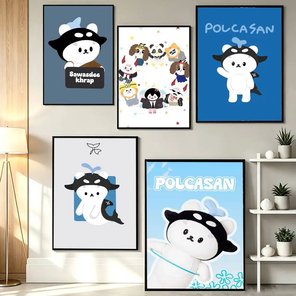 Cute GMMTV-v M-Mascot P-Polcasan  Poster HD Self Adhesive Waterproof Wall Art Ideal for Home Office Dorm Gift