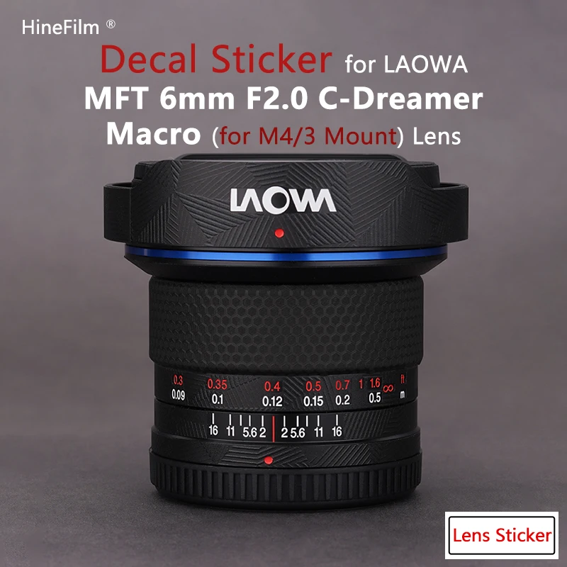 

LAOWA MFT 6 F2 Lens Decal Skins Wrap Film LAOWA MFT 6mm F2.0 C-Dreamer Lens Protector Anti-scratch Cover Skin