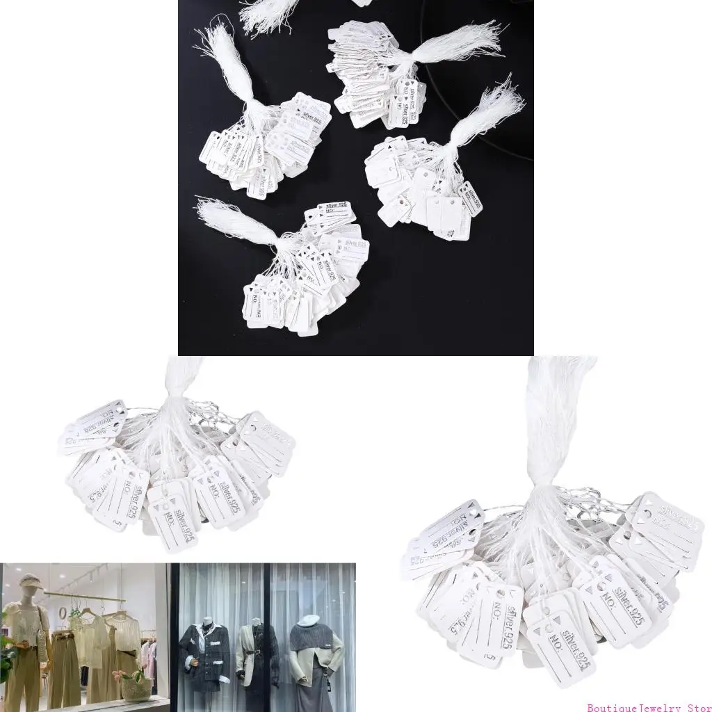 E1PE 500PCS Recycled Paper Price Markers Product Price Identifiers Jewelry Labels for Boutique Store Merchandising