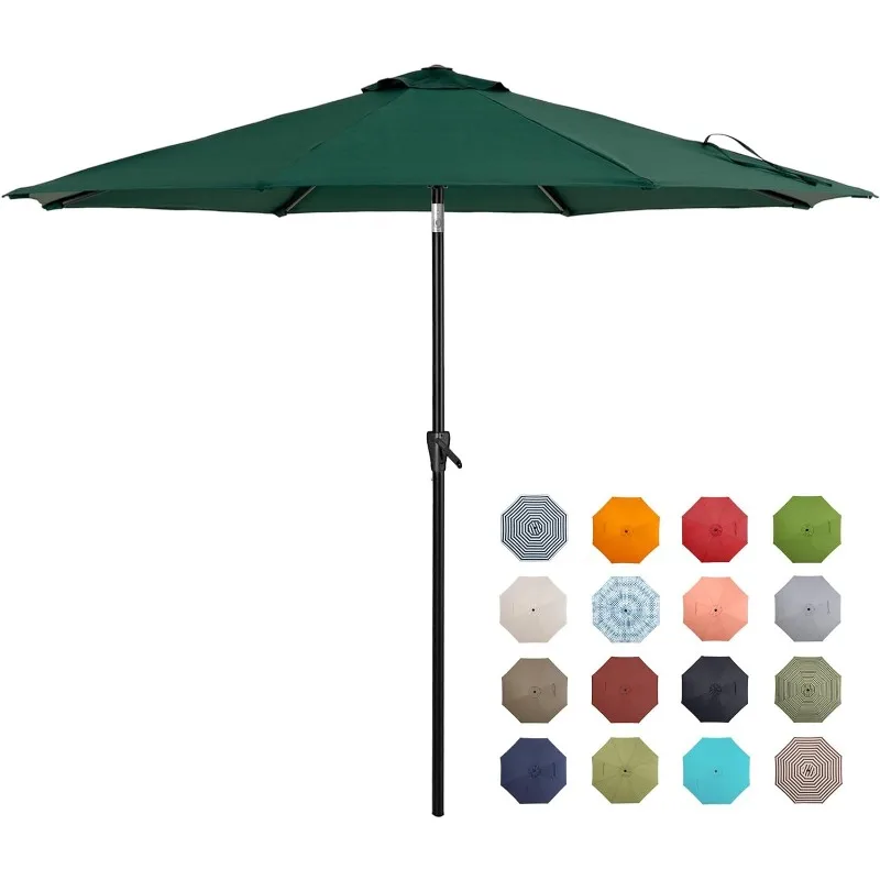 Guarda-chuva de mesa ao ar livre com botão, Tilt e Crank, Grande guarda-sol, Sturdy Pole, Fade Resistant, Patio Market