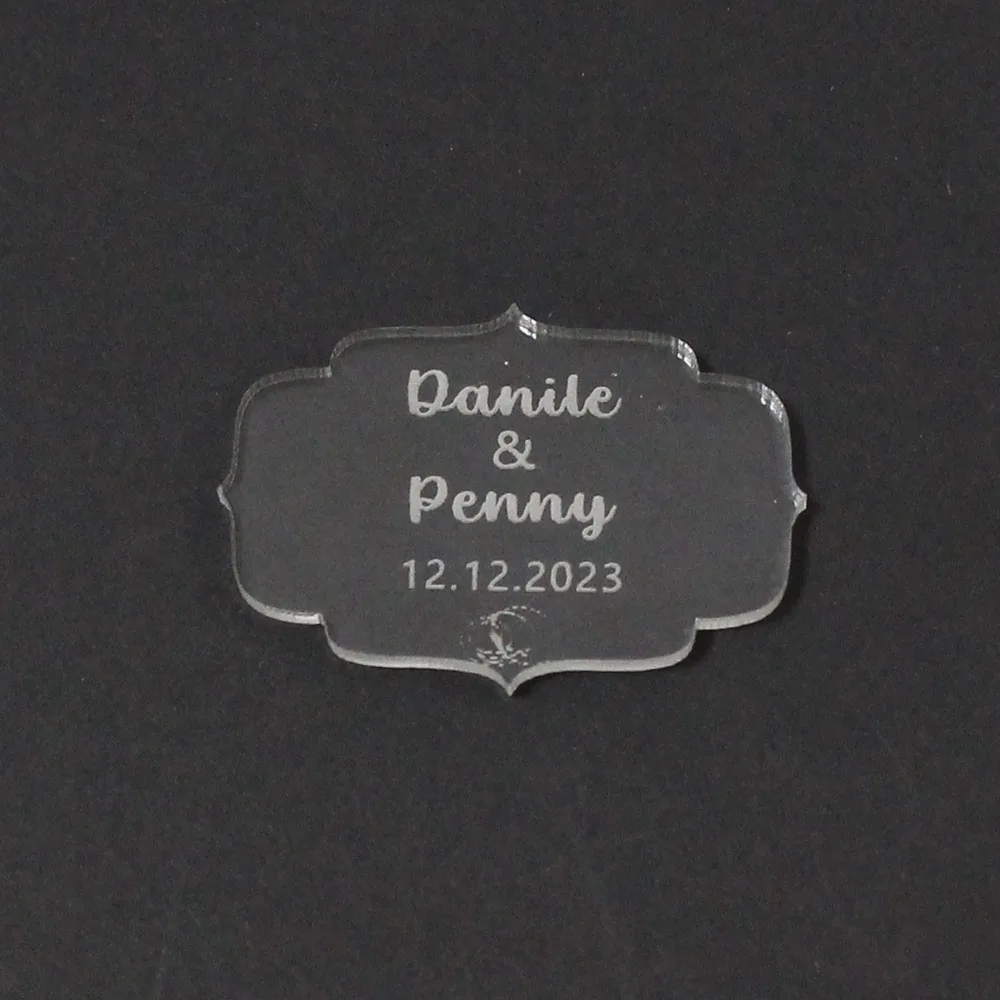 Personalized Acrylic Mirror Baby Tags, Engraved Wedding NameTags, Baptism Baby Gift Tags, Sweet Box, Baby Shower Favors