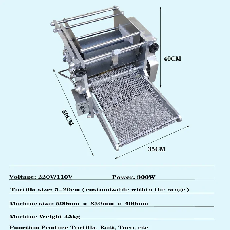 Automatic Corn Tortilla Machine 5-20cm Size Customizable Mexican Taco Forming Machine For Laboratory