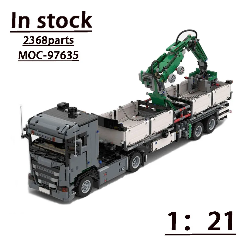 MOC-97635 Kania G370 with Grab Crane Trailer Splicing Assembly Building Block Model2368parts Building Block Kids Birthdaytoygift