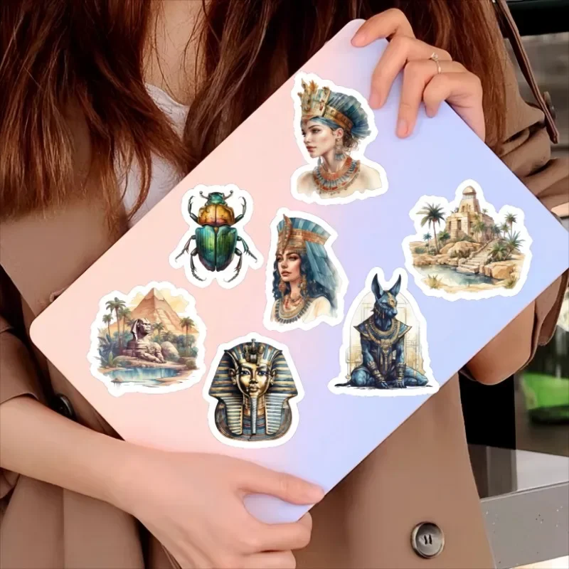 17pcs Hand-painted Architecture of the Ancient Egyptian Kingdom Stickers DIY Scrapbook Diary  Project Decoration stationery