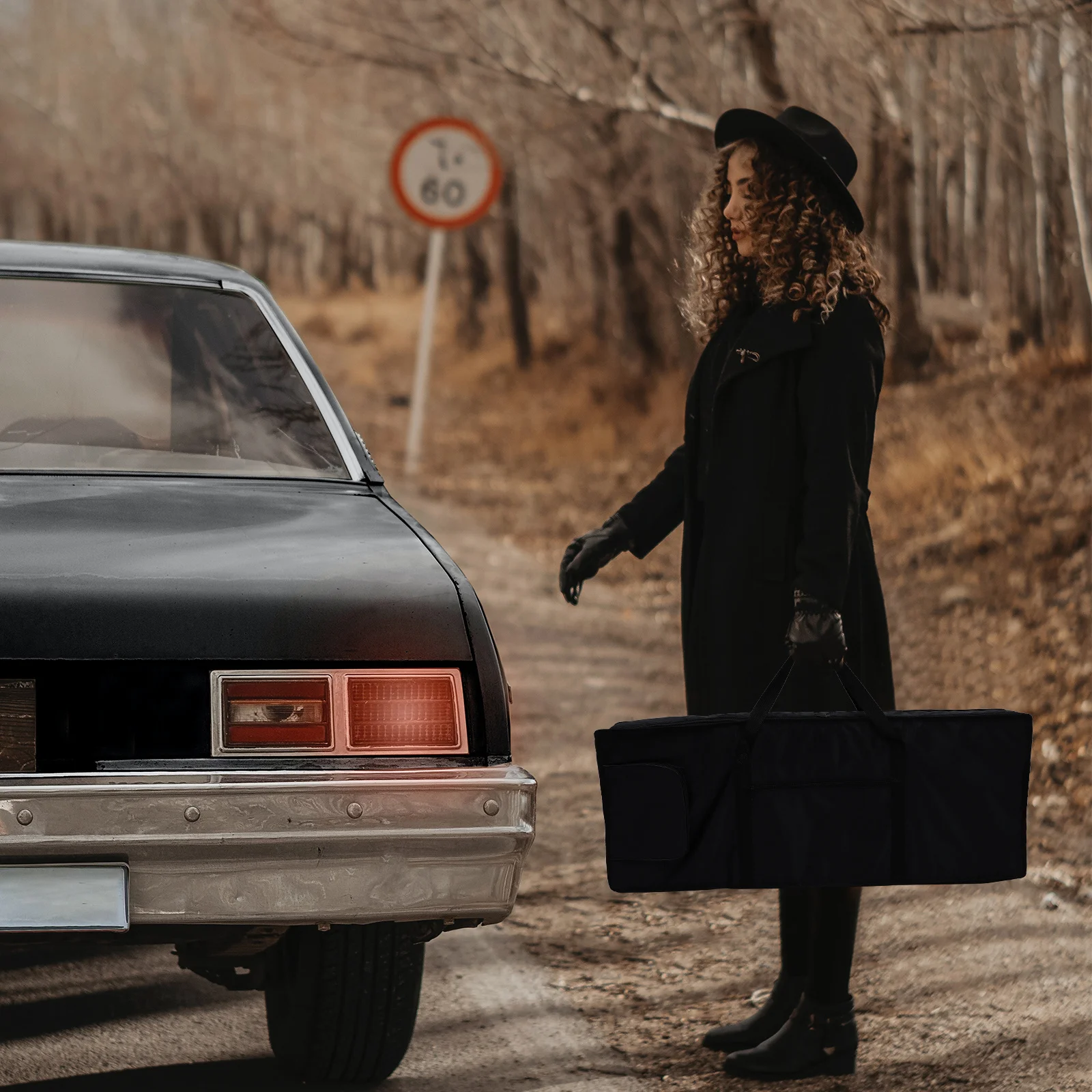 

Portable Electronic Keyboard Bag Waterproof 61 Keys Cover Black Durable Oxford Cloth Oxford Keyboard Bag Outdoor Handbag