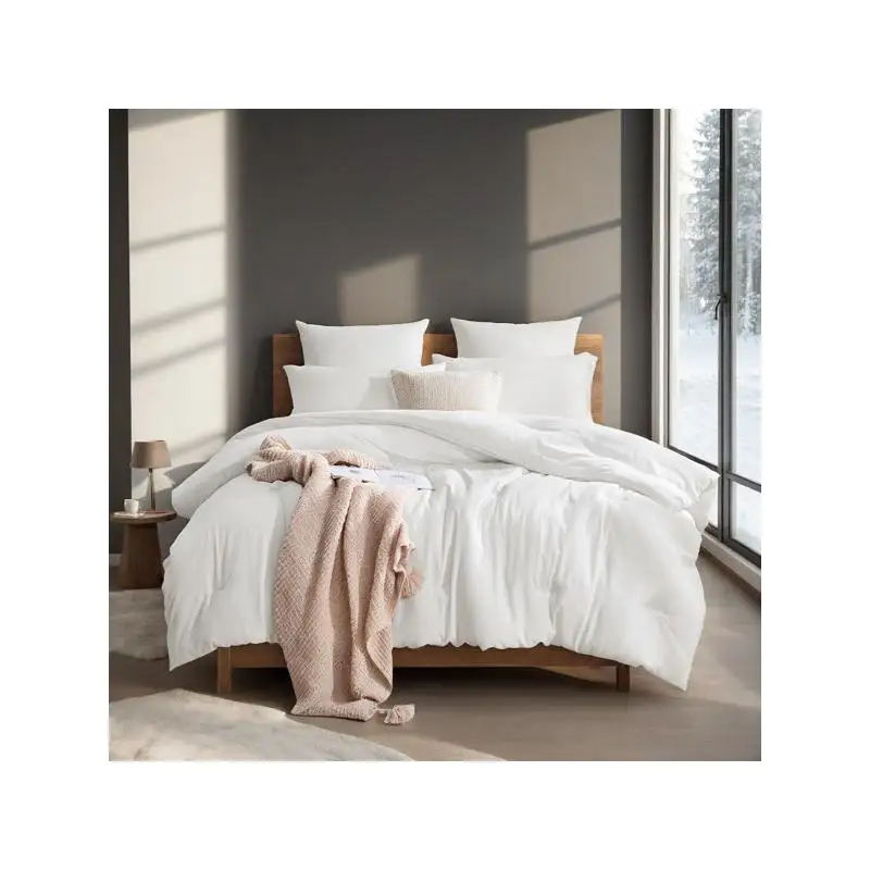 

Oversized All-Season White Duvet - Warm Fluffy Filling for Cozy Winter Days, Ideal for Bedrooms & Hotels, Great Christmas Gift