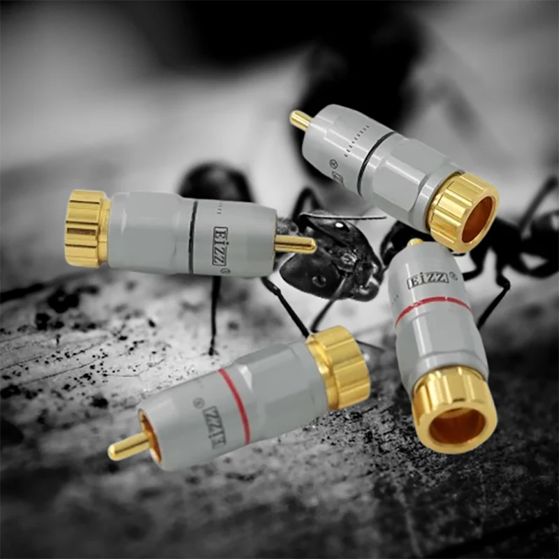 

4PCS Premium RCA Male Plugs - 24K Gold-Plated Brass Connectors w/Triple Shielding​