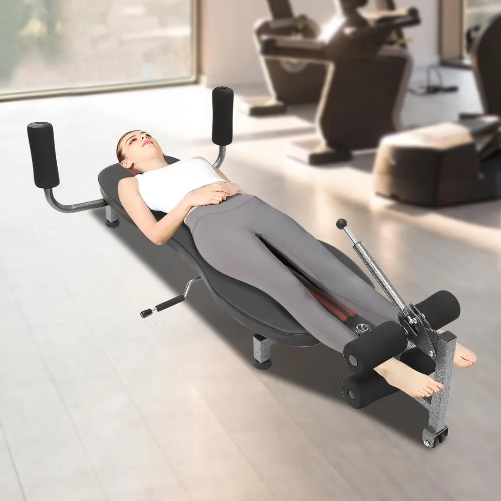 Adjustable Back Stretch Machine Lying Flat Inversion Traction Table, Back Stretch Decompression Bench or Relieving Hunchback