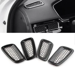2Pcs Gloss Black Car Honeycomb Inner Dash Side Air Vent Outlet Cover For Honda Civic 11th 2022 2023 Up LHD ONLY