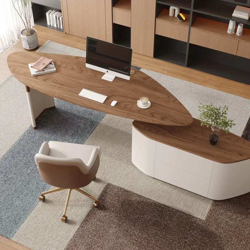 Aesthetic Design Office Desk Nordic Luxury Computer Modern Wooden Office Desk Long Minimalist Escrivaninha Trendy Furniture