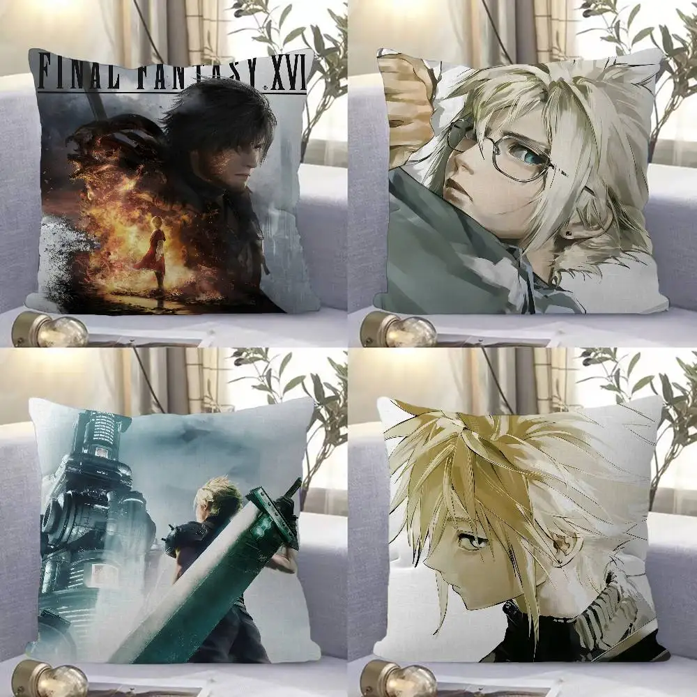 F-Final F-Fantasy Game Personalized picture text home decorative pillows Household Gifts 45x45cm