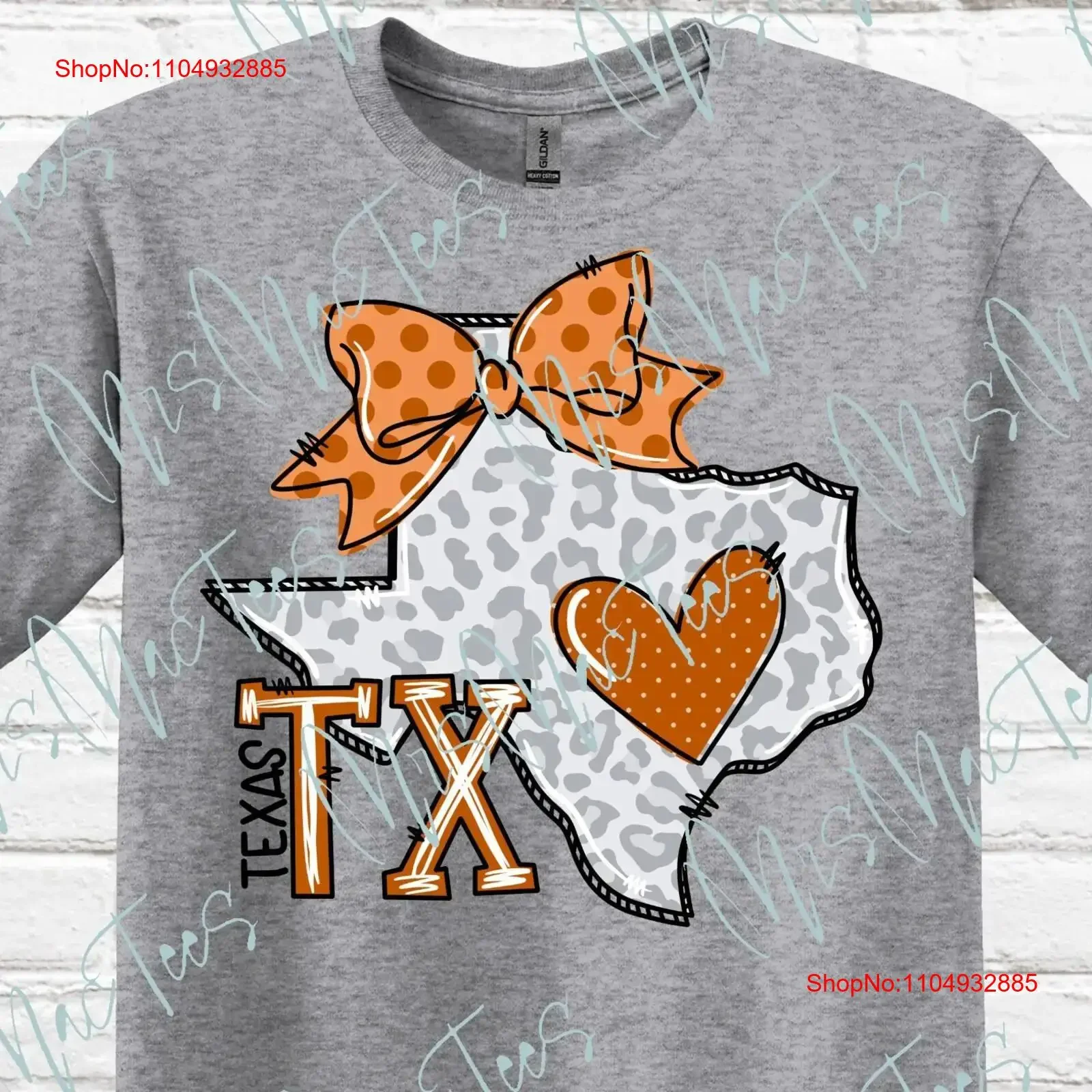 

Texas Orange Leopard Print Doodle T Shirt State of Cheetah Girl or SweaT vintage Washed Casual Slightly homme Stylish graphic