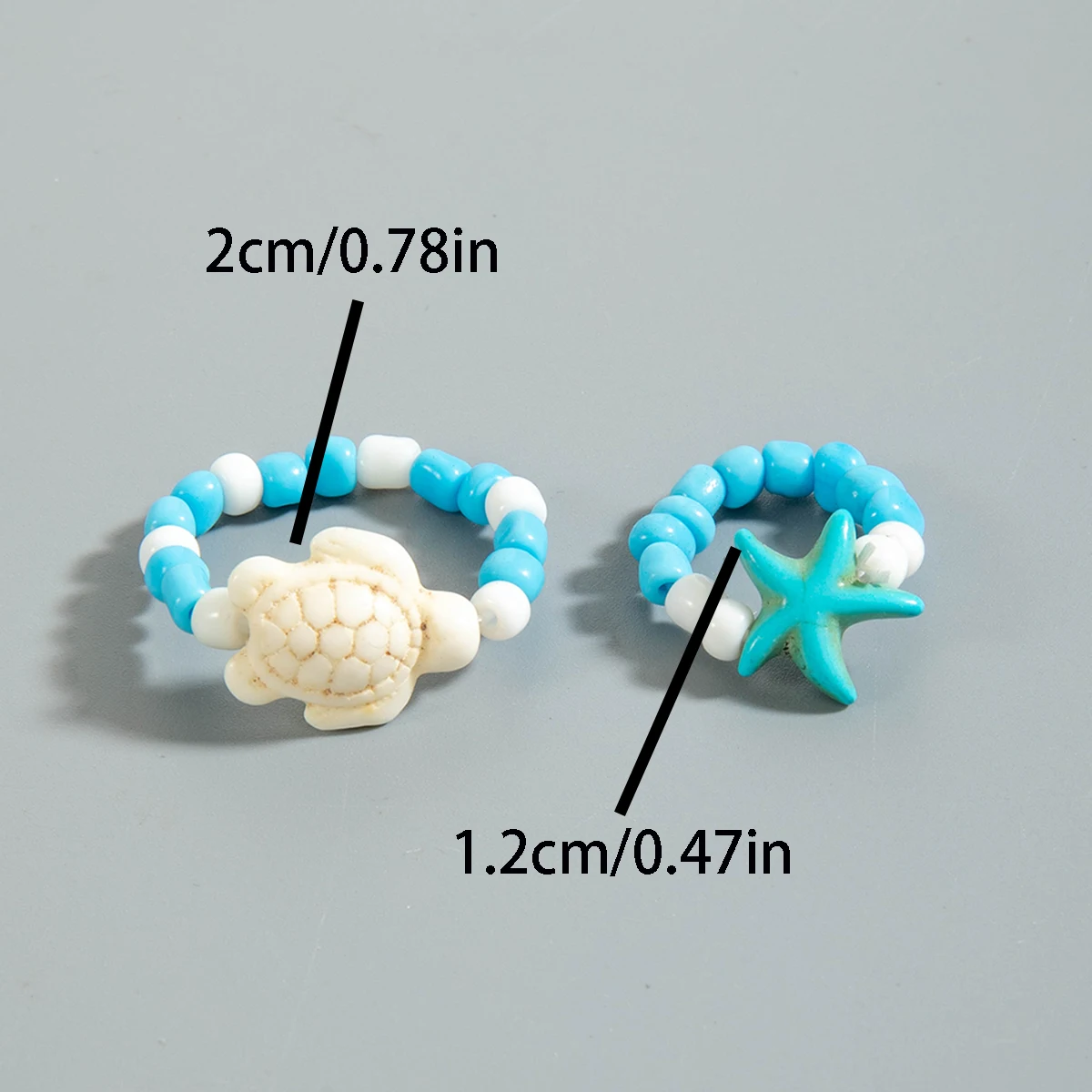 Tocona Bohemian Ocean style Temperament Blue White Rice Bead Foot Ring set Suitable For Vacation Gatherings Giving Gifts