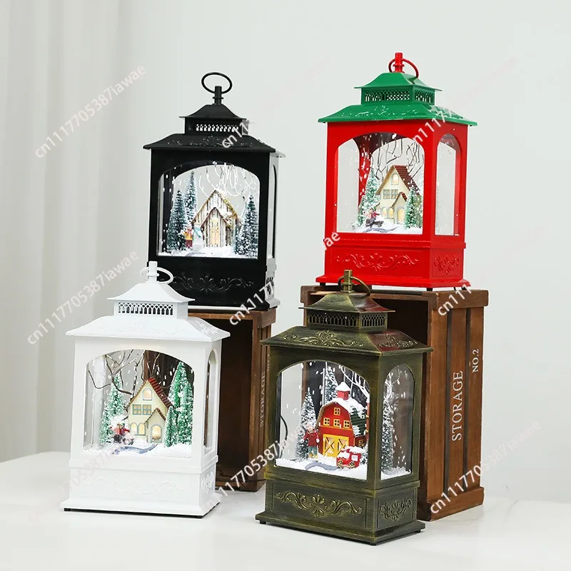 New Christmas snow decoration hanging lights Christmas snow LED pendulum lights music retro, flat wind lights