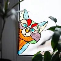 Cat Peeping Glass Window Self-adhesive Stickers Waterproof Moisture-proof Glass Film, Bedroom Living Room Car Window Decoration 2
