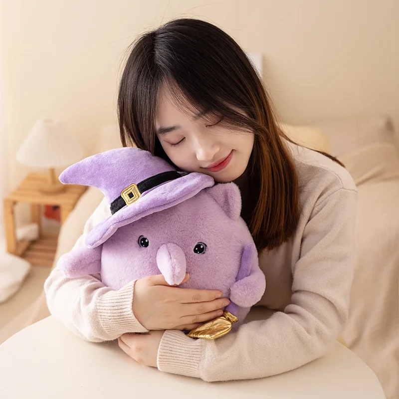 Cosplay Kat Stripfiguren Gevuld Schattige Heks Verpleegster Zwarte Dood Patholoog Staande Knuffels voor Halloween's Day Party