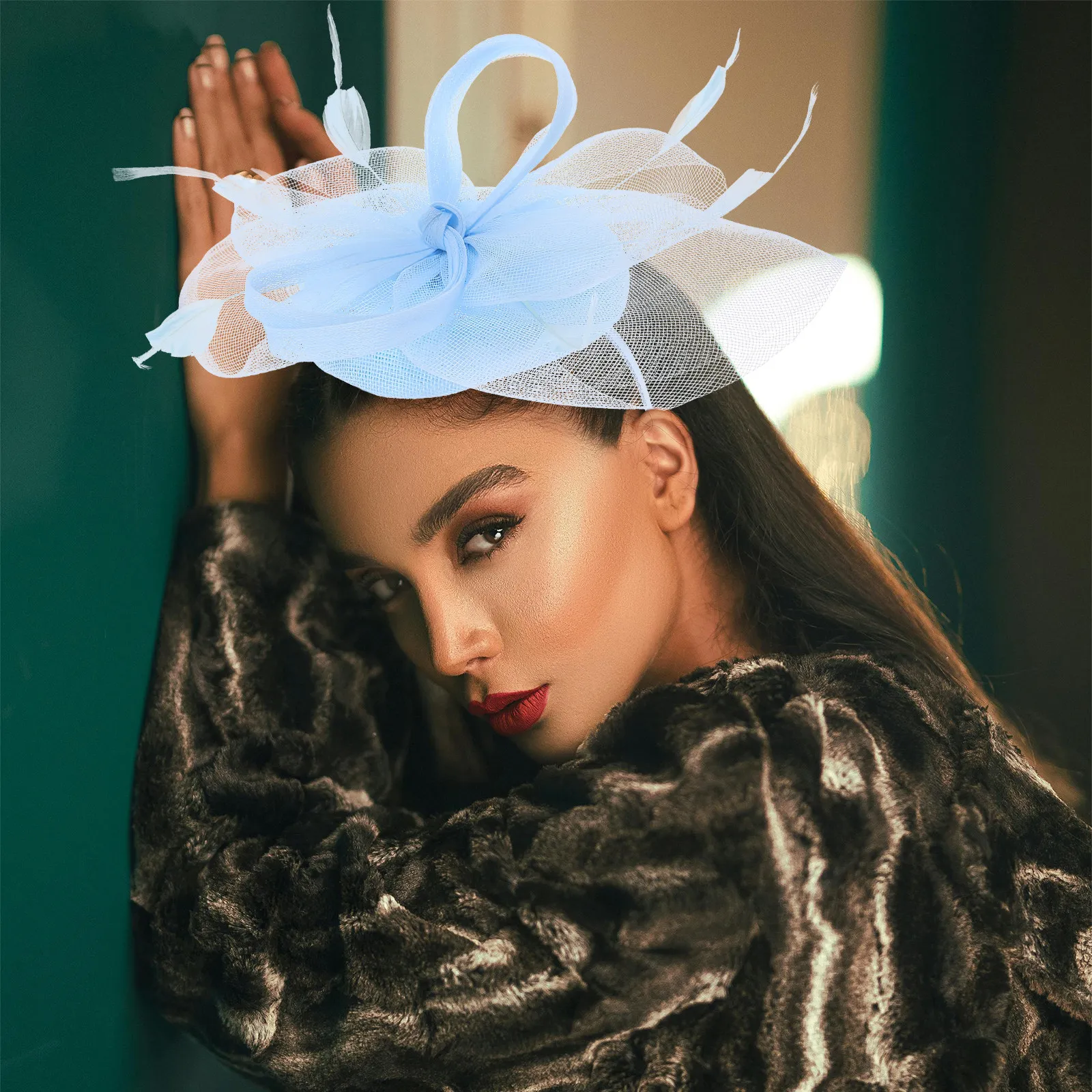 

Fascinator Mesh Headband Women Wedding Bridal Headdress Tea Party Hat Lightweight Elegant Hair Accessories Tea Party Headpiece