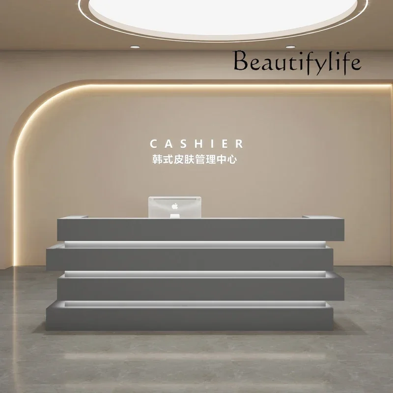 Q C Beauty Salon Bar Counter Clothing Store Cashier Counter Commercial Company Simple Hairdresser Creative Reception Desk