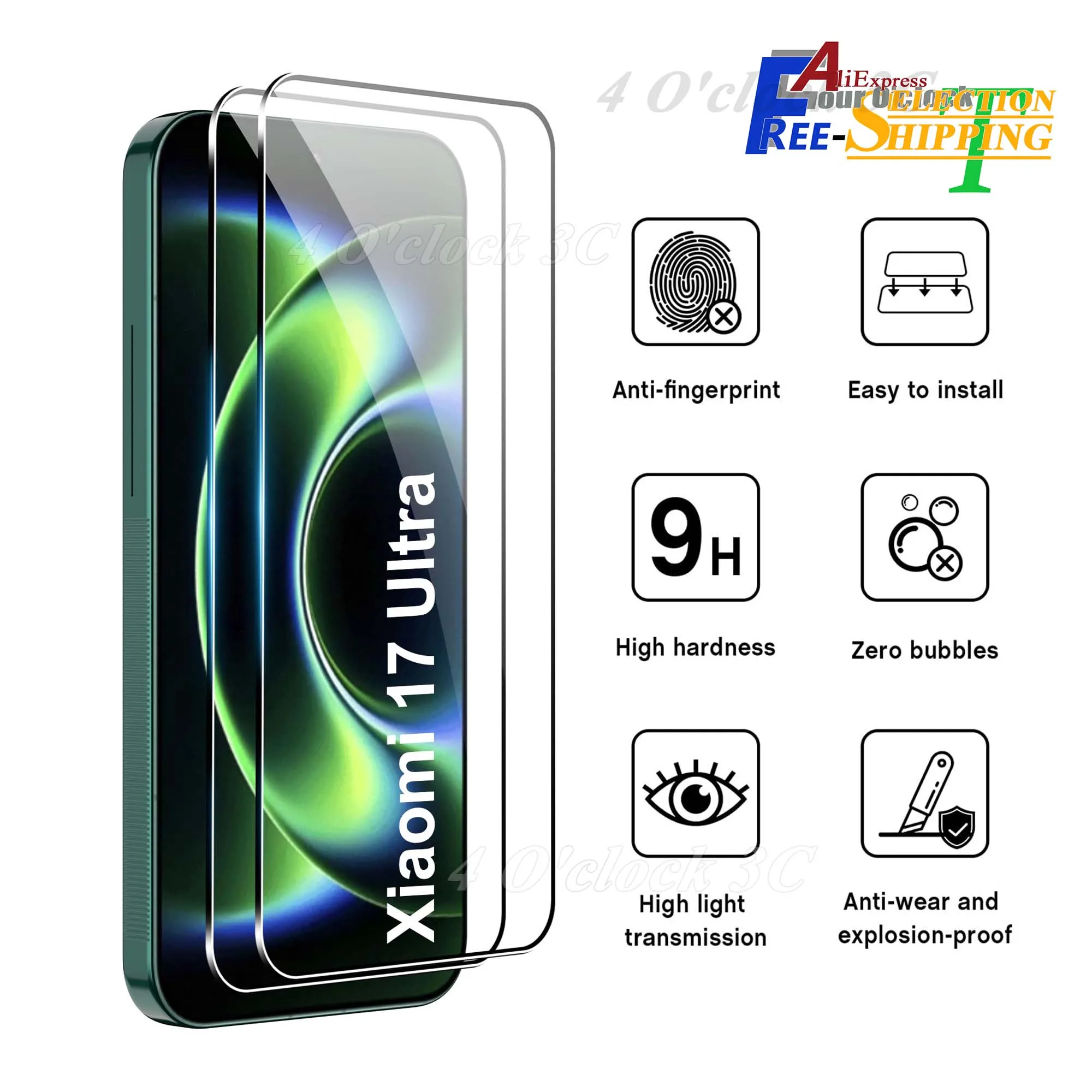 

For Xiaomi 17 Pro Max Ultra Screen Protector Tempered Glass Crystal 9H HD Clear Scratch Resistant Case Friendly