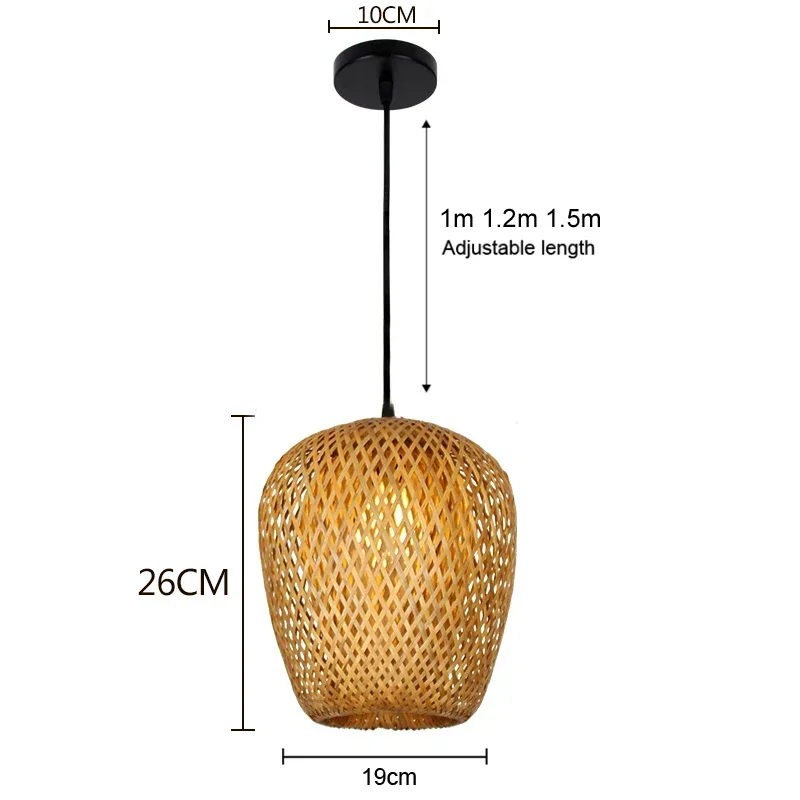 Imagem -04 - Bambu Tecelagem Candelabro Lâmpada Handmade Pendant Light Pendurado Luminárias Led de Teto Rattan Woven Clássica Home Bedroom Decors