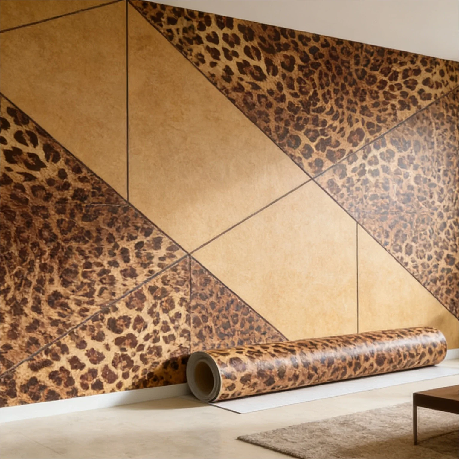 Leopard Print Self-adhesive Wallpaper for Home Decoration Dining Room Living Room Bedroom TV Background Wall PVC Sticker