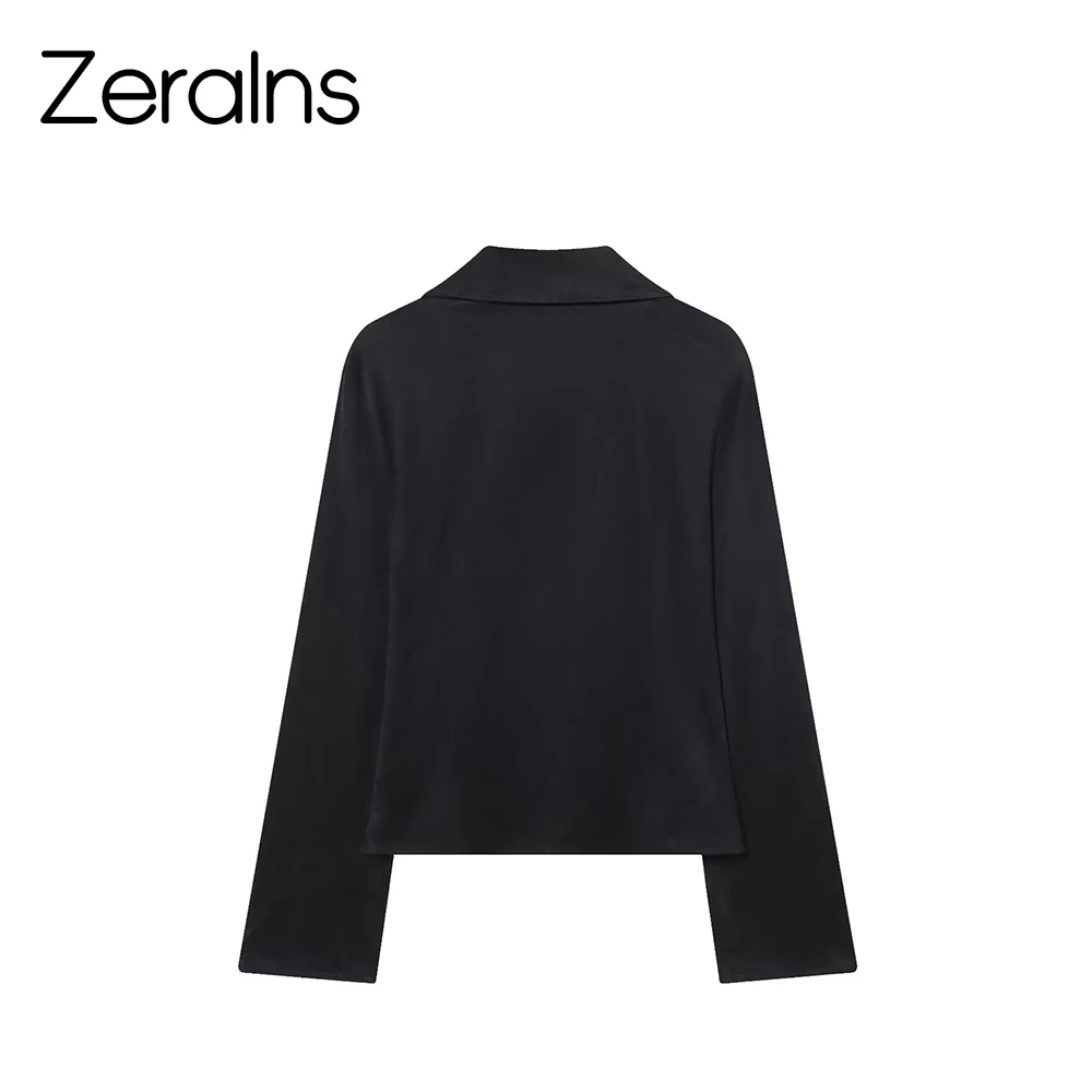 DEEABAE European and American Winter New Product Women's Sexy Style V-neck Strap Waist Collection Suede Effect Strap up Shirt