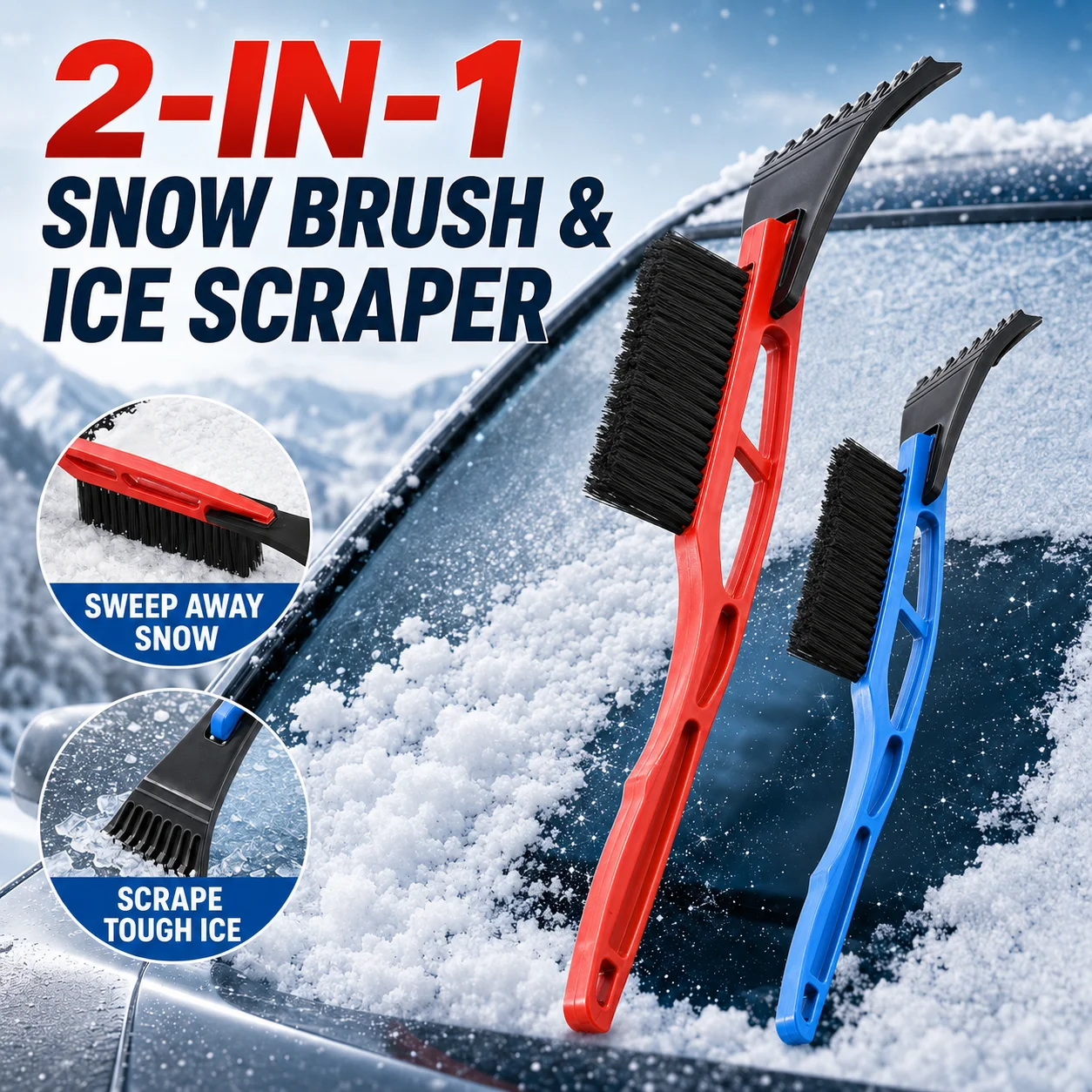 Snow Ice Scraper Snow Brush Glass Defrost De-Icing Dual-Purpose For The Car Windshield Cleaning Ice Shovel Automobile Accessorie