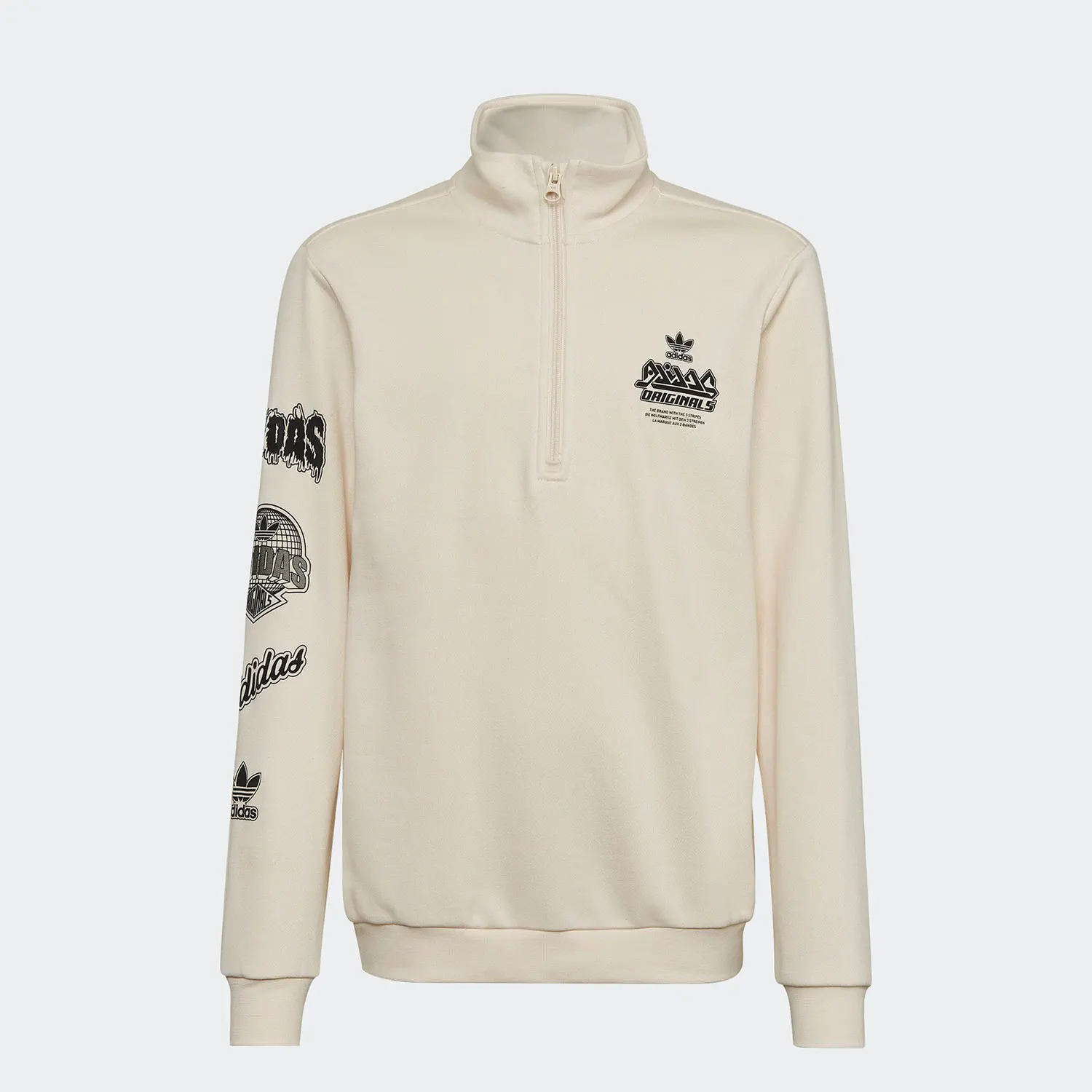 

Adidas Originals Trefoil Big Kids' Sport Half Zip Hooded Sweatshirt HK2844